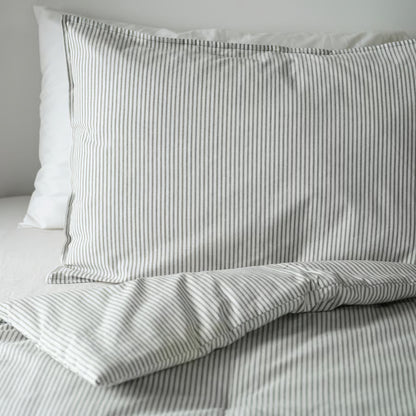 SOLFIBBLA Comforter set, gray white/stripe, King
