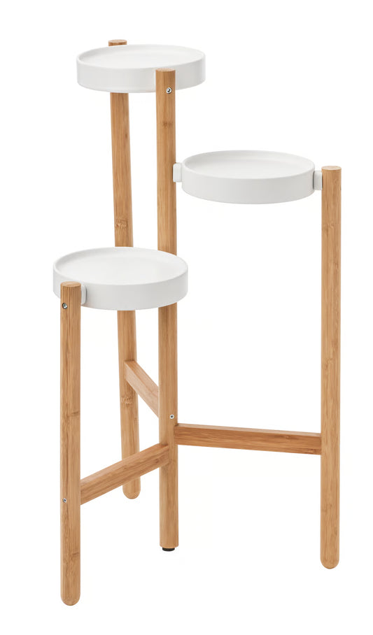 SATSUMAS Plant stand, bamboo/white, 30 ¾ "