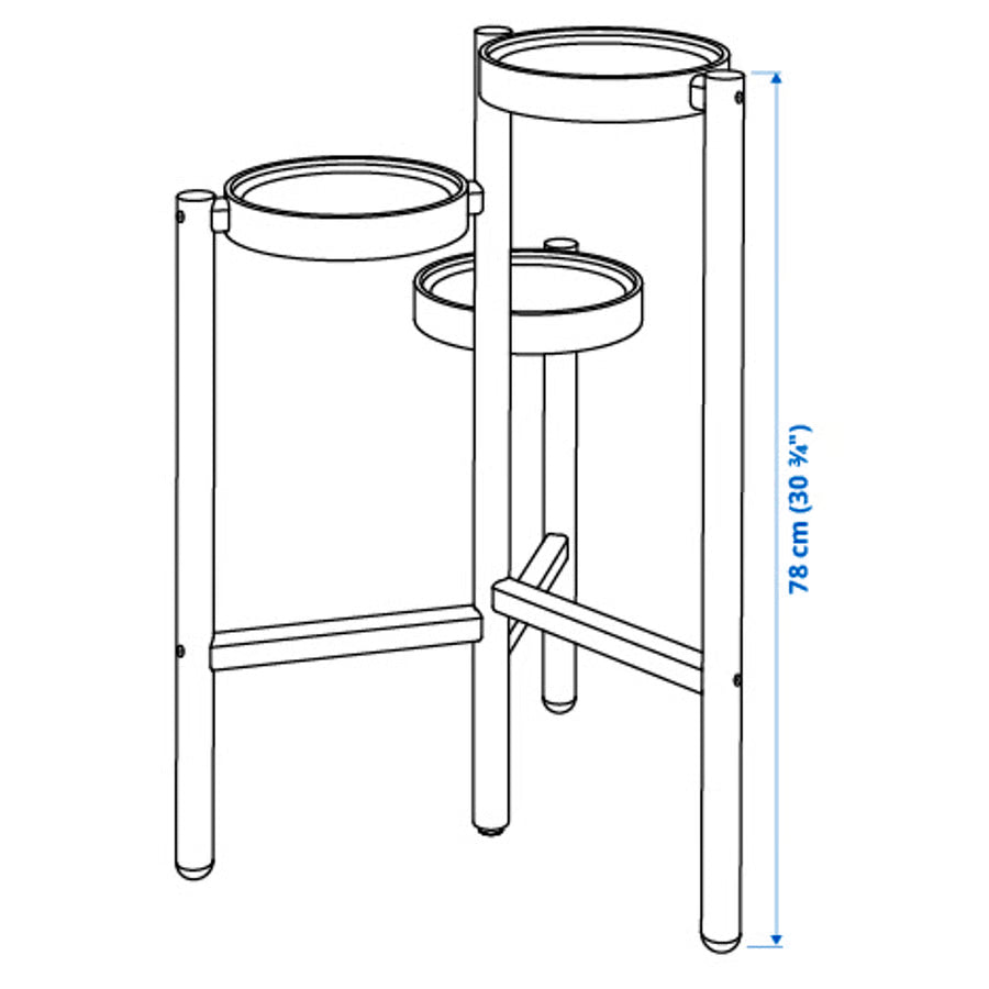 SATSUMAS Plant stand, bamboo/white, 30 ¾ "