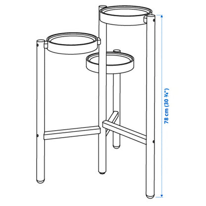 SATSUMAS Plant stand, bamboo/white, 30 ¾ "